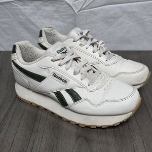 Reebok Harman Run Ortholite White and Green Sneakers Size 7.5